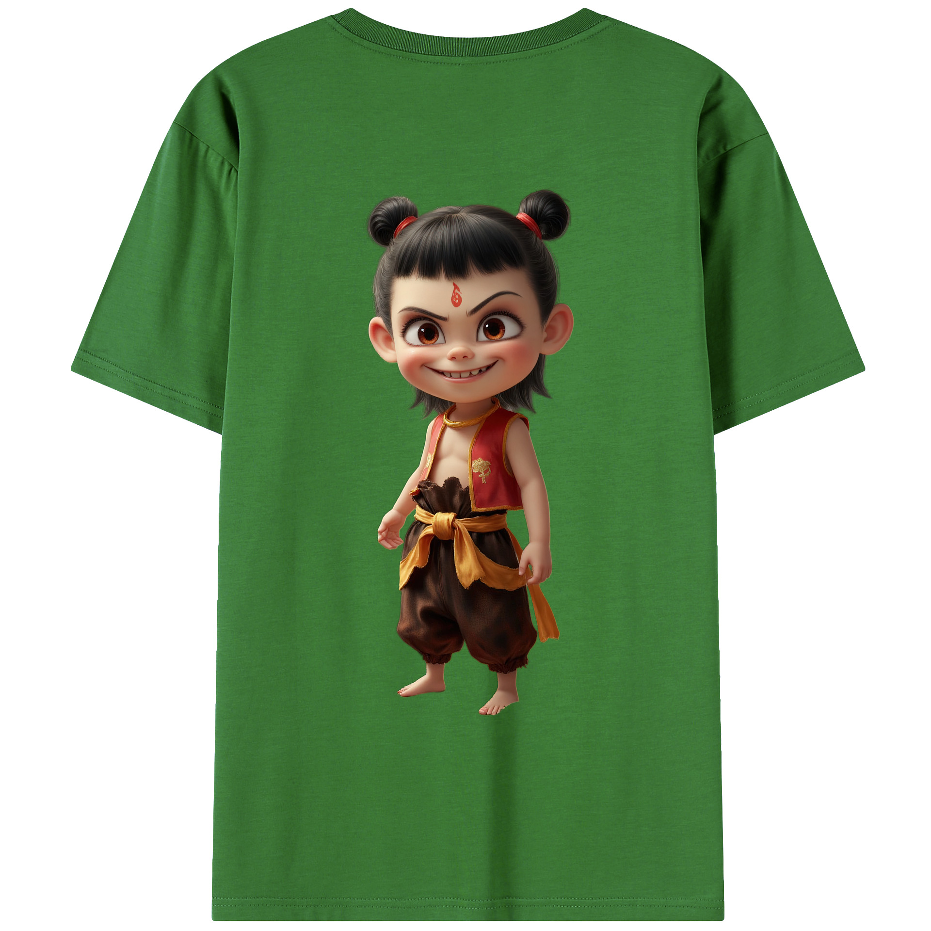 （画像用） Ne Zha 2 ナタ 魔童の大暴れ レディース半袖Tシャツ(バックプリント)